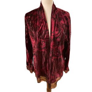 Style & Co. Burgundy Floral Jacket